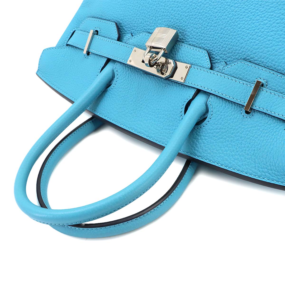 Birkin 30 Togo leather Bleu du nord Hand Bag Purse