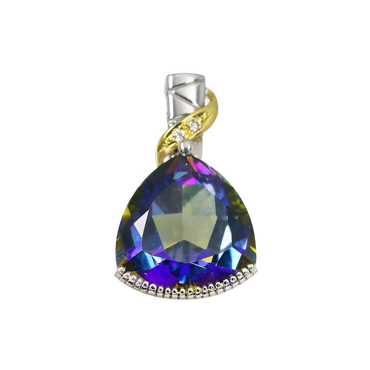 Topaz 11.74ct Diamond 0.02ct Pendant Top 18K WG YG 750