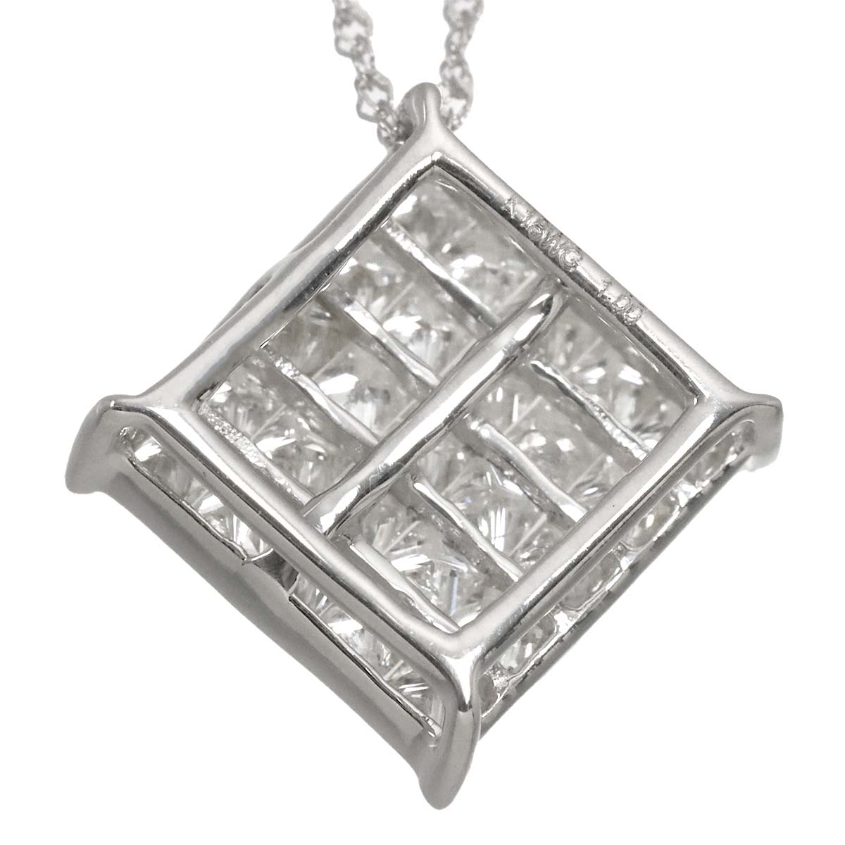 Diamond 1.00ct Necklace 18K WG White Gold 750