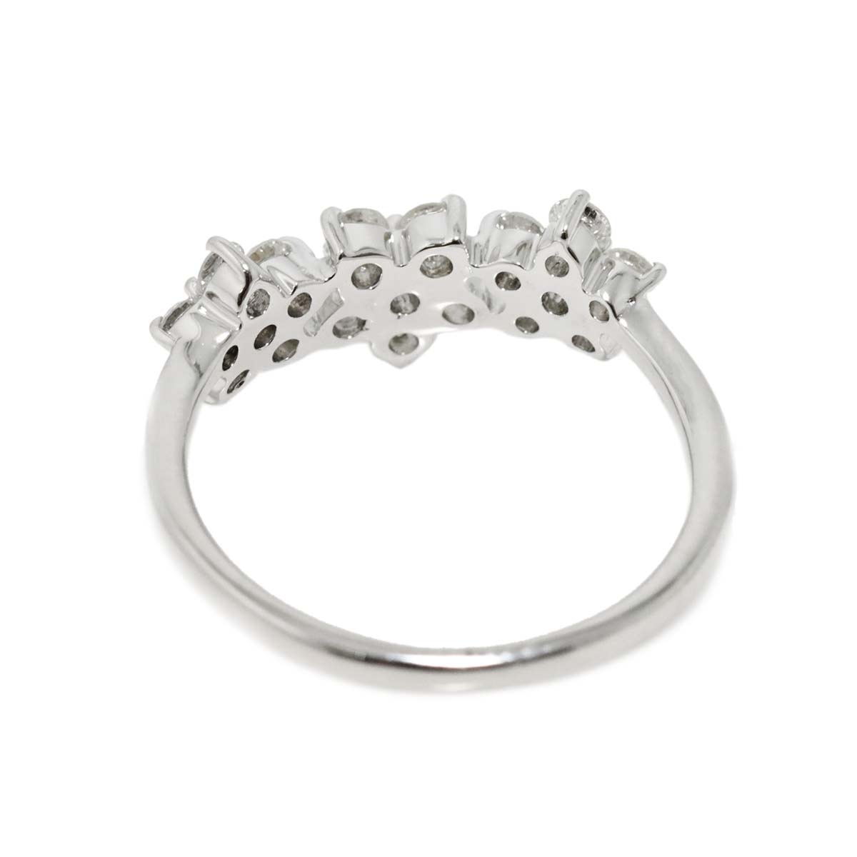 Diamond 0.70ct Ring 18K K18 WG White Gold size6(US)
