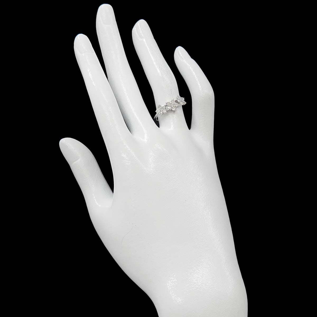 Diamond 0.70ct Ring 18K K18 WG White Gold size6(US)