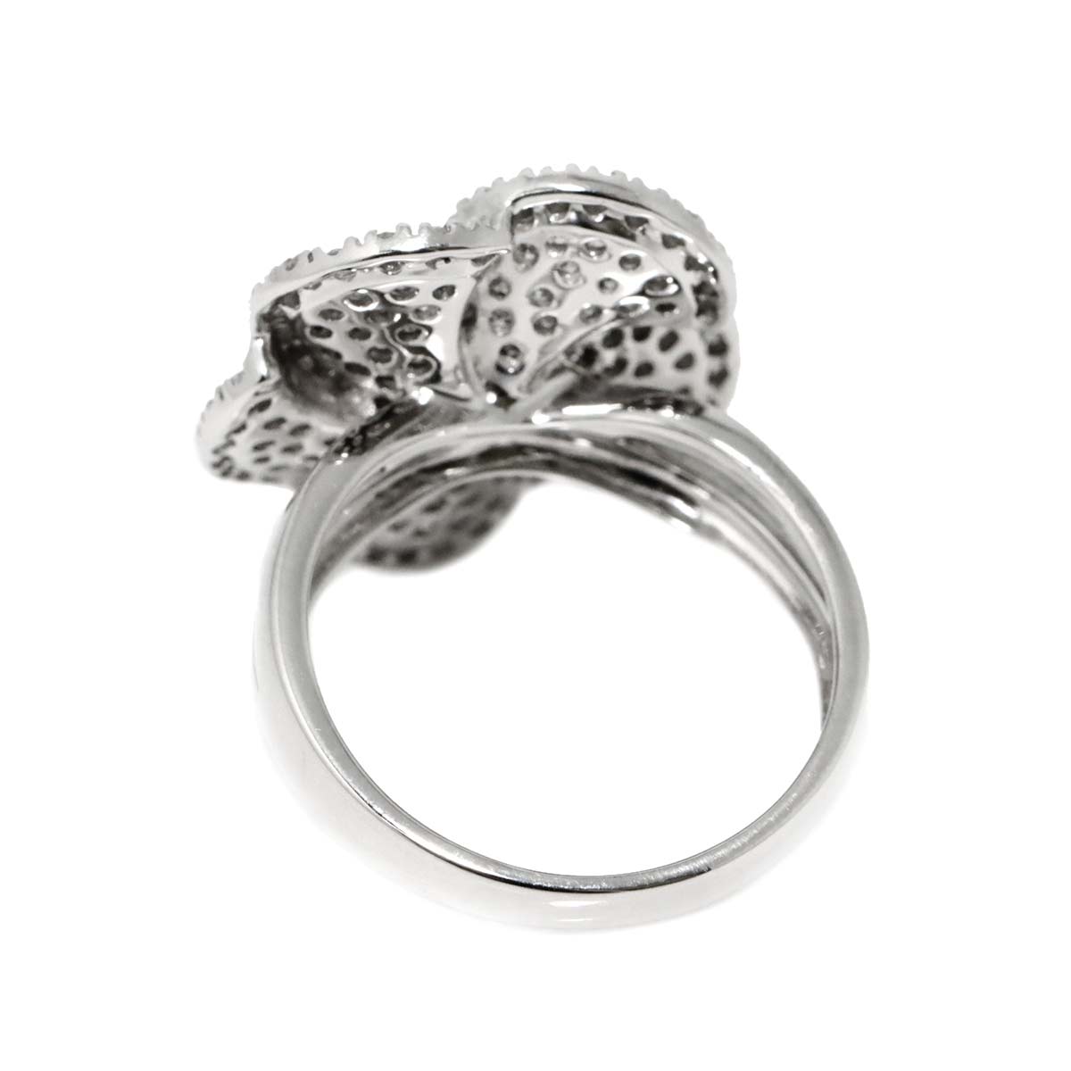 Diamond 1.10ct Ring 18K K18 WG White Gold size6.75-7.25(US)