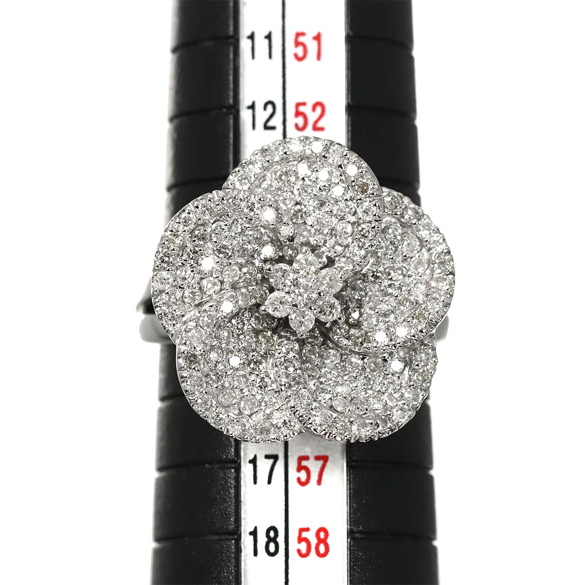 Diamond 1.10ct Ring 18K K18 WG White Gold size6.75-7.25(US)