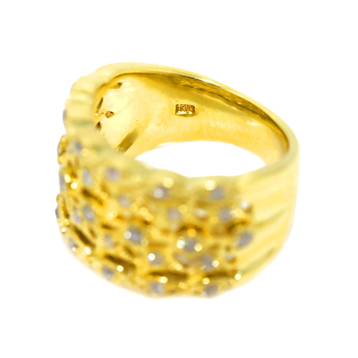 Diamond 0.50ct Ring 18K YG Yellow Gold 750 Size5.75-6(US)