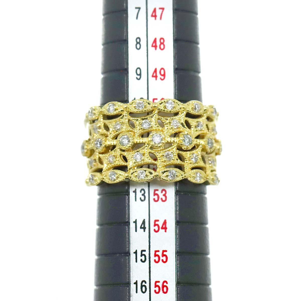 Diamond 0.50ct Ring 18K YG Yellow Gold 750 Size5.75-6(US)