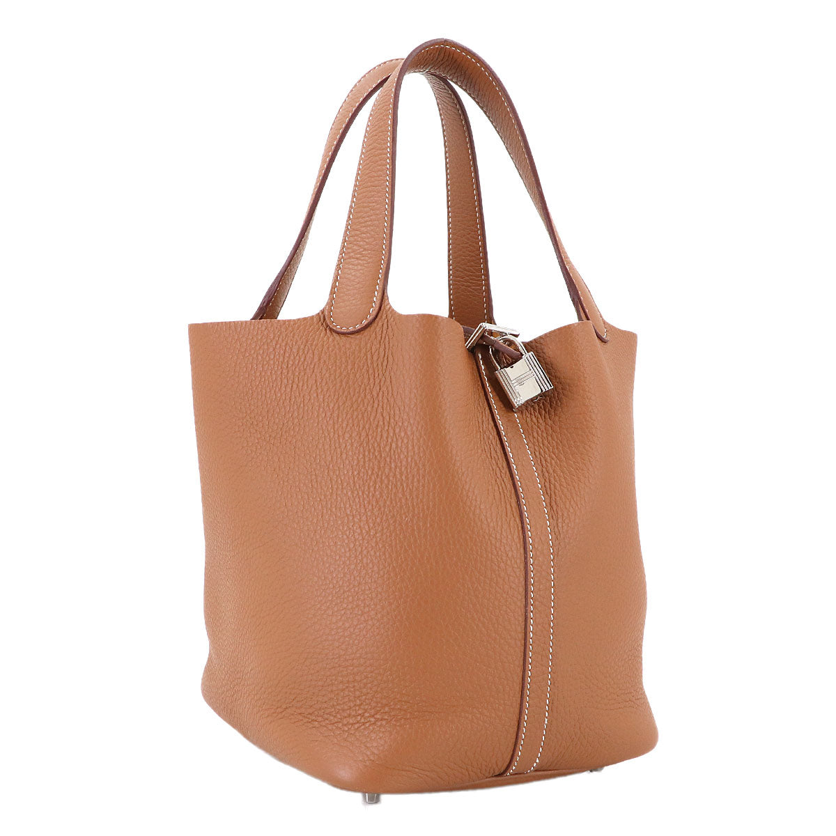 Picotin Lock MM Hand Bag Taurillon Clemence Gold Purse