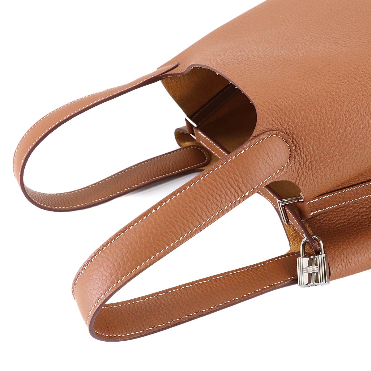 Picotin Lock MM Hand Bag Taurillon Clemence Gold Purse