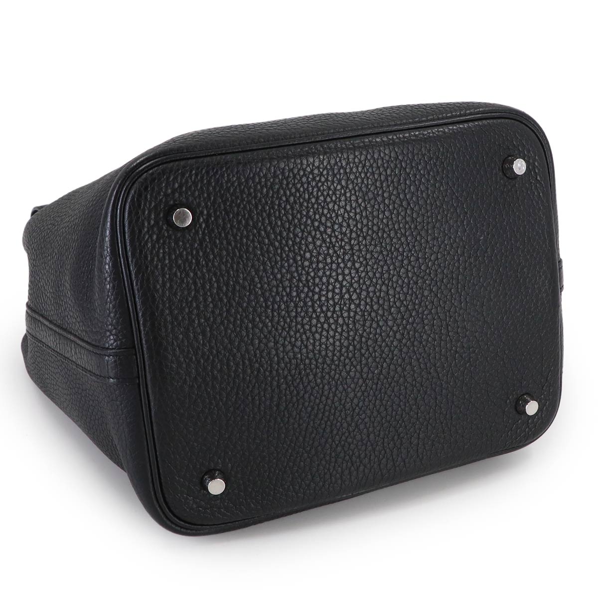Picotin Lock MM Hand Bag Taurillon Clemence Black Purse