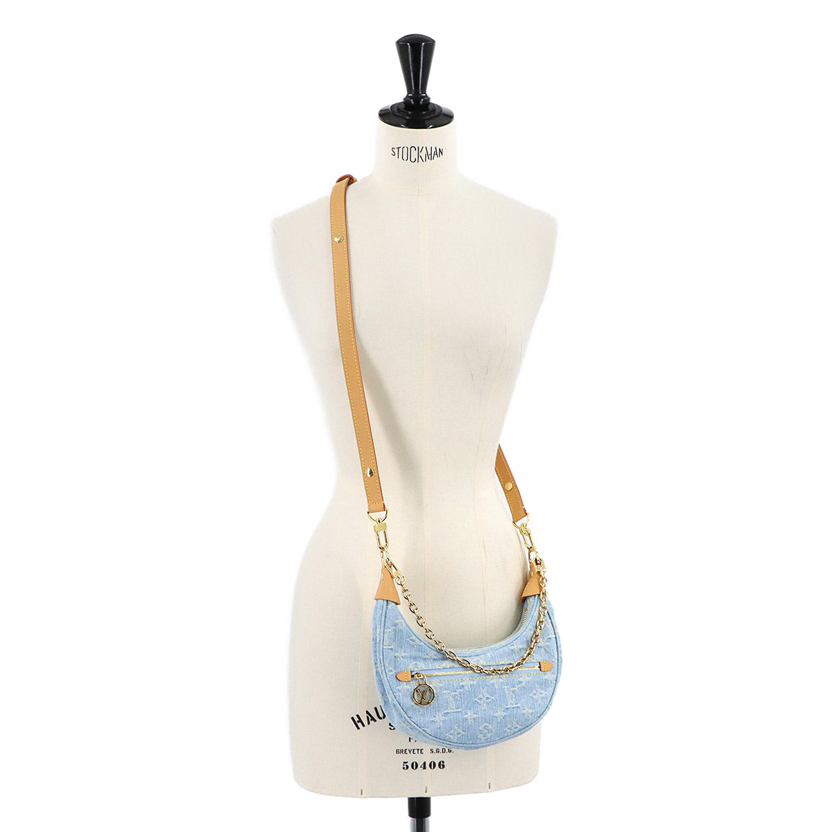 Monogram Denim Loop Hand Shoulder Bag Sky Blue M24846