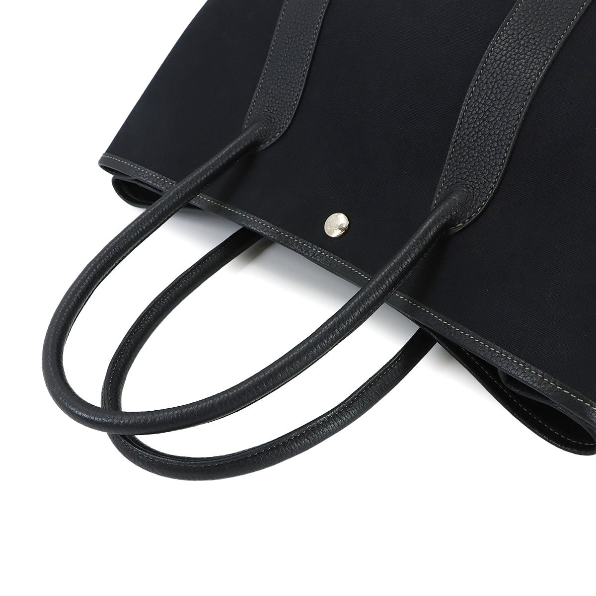 Garden Party PM Tote Bag Toile Officier Leather Black