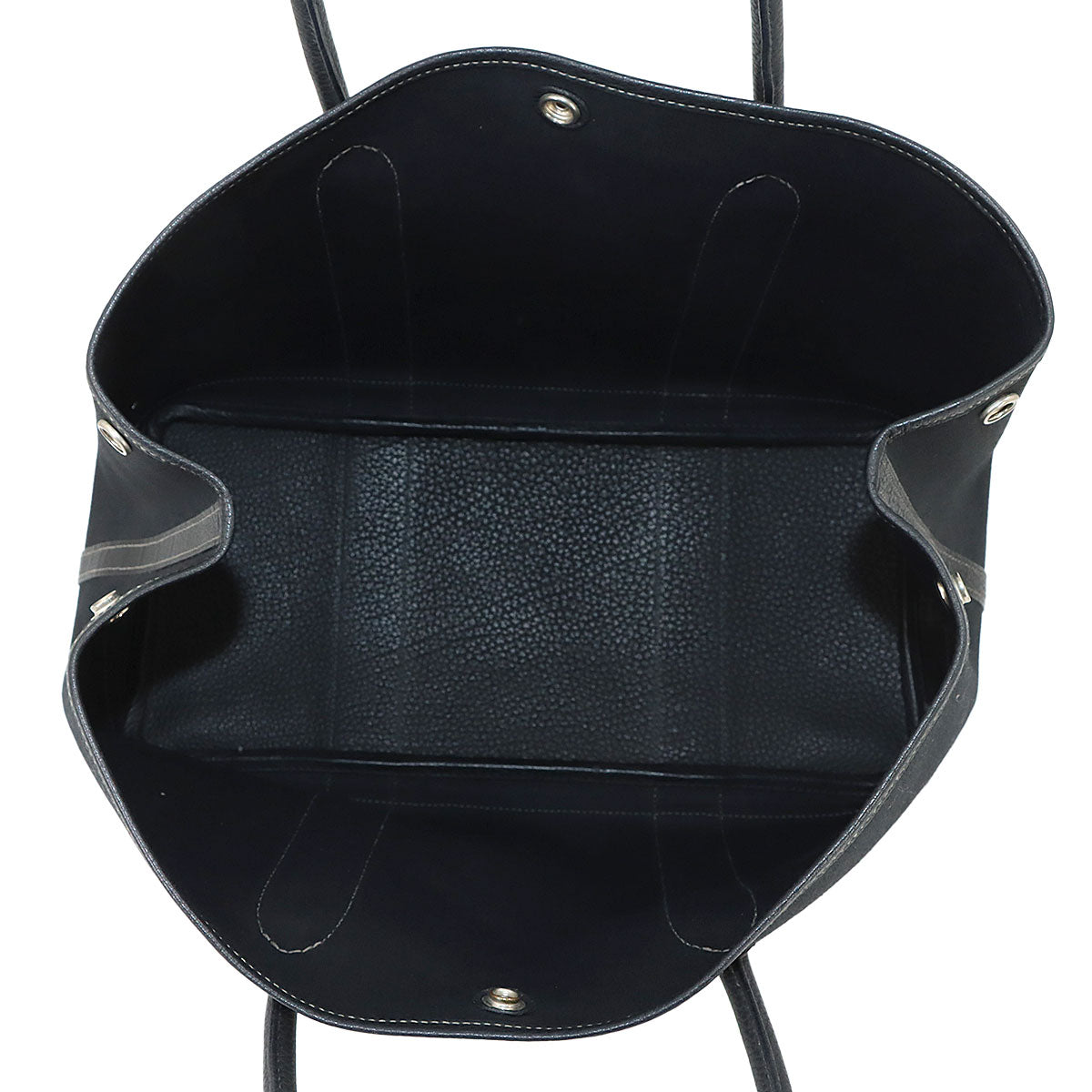 Garden Party PM Tote Bag Toile Officier Leather Black