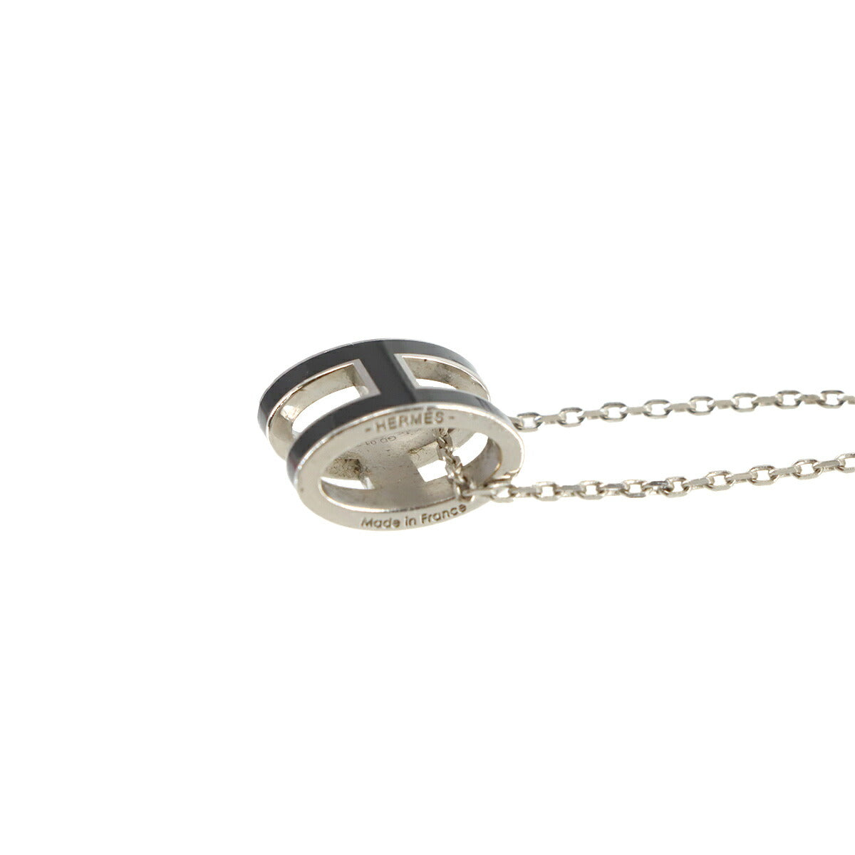 Pop H Chain Necklace Black Silver Accessory