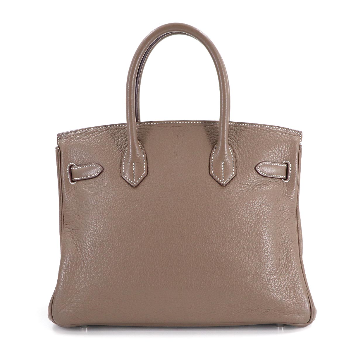 Birkin 30 Taurillon Clemence Etoupe Hand Bag Purse Beige
