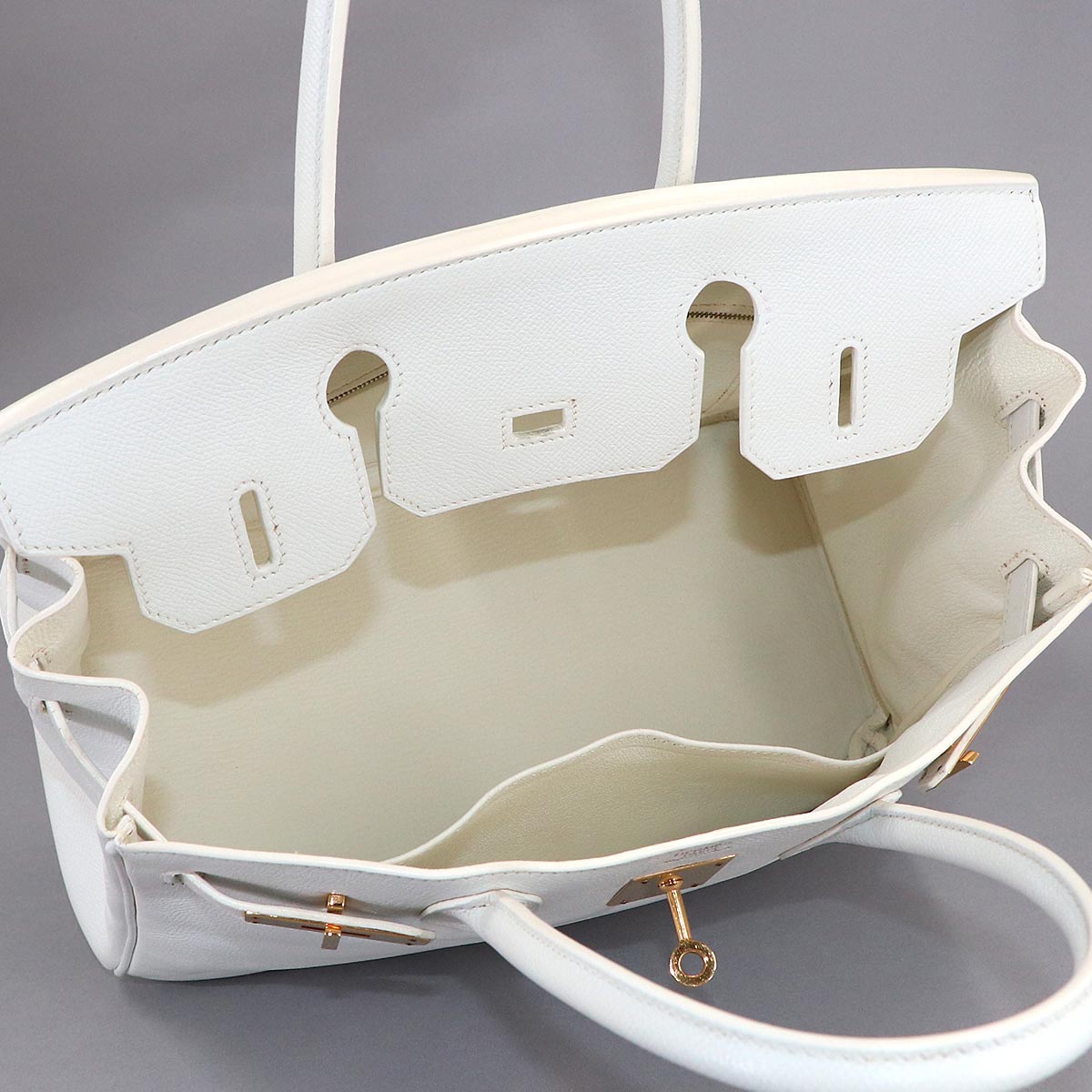 Birkin 30 Veau Epsom White Hand Bag Purse