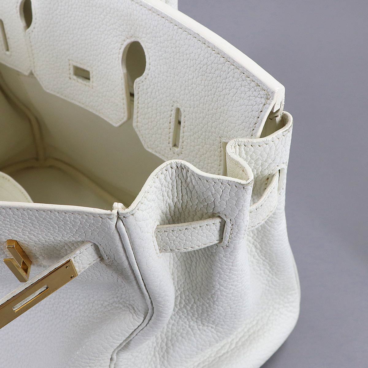 Birkin 30 Taurillon Clemence White Hand Bag Purse