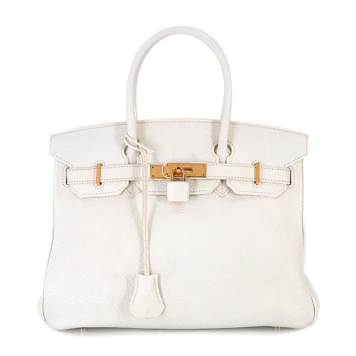 Birkin 30 Taurillon Clemence White Hand Bag Purse