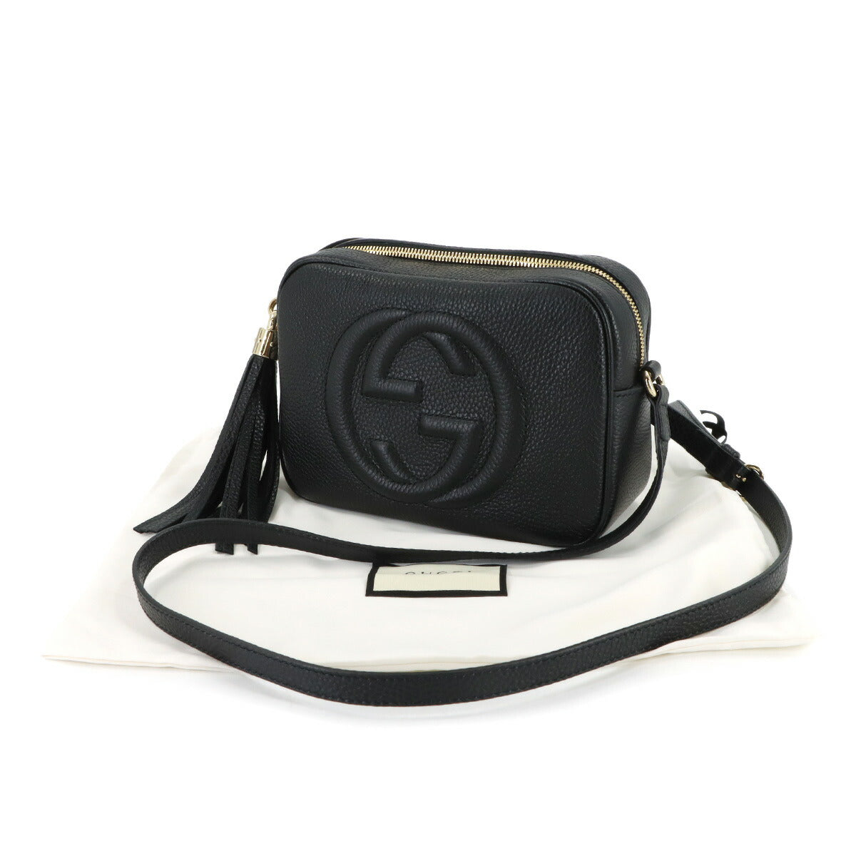 SOHO Shoulder Bag Leather Black 722319 Interlocking G