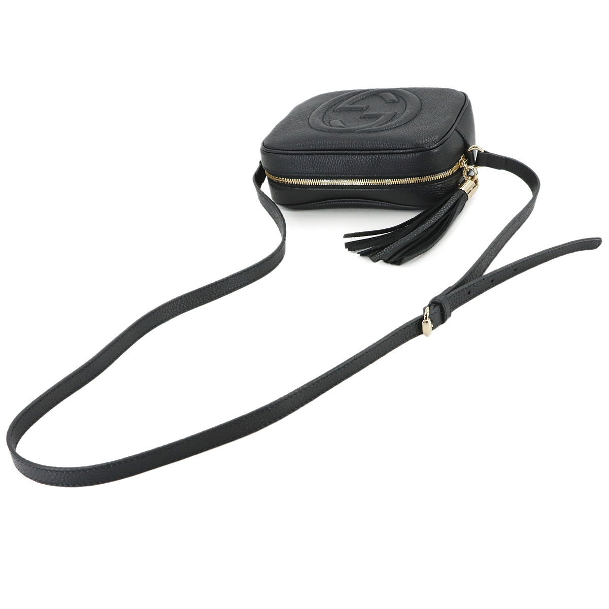 SOHO Shoulder Bag Leather Black 722319 Interlocking G