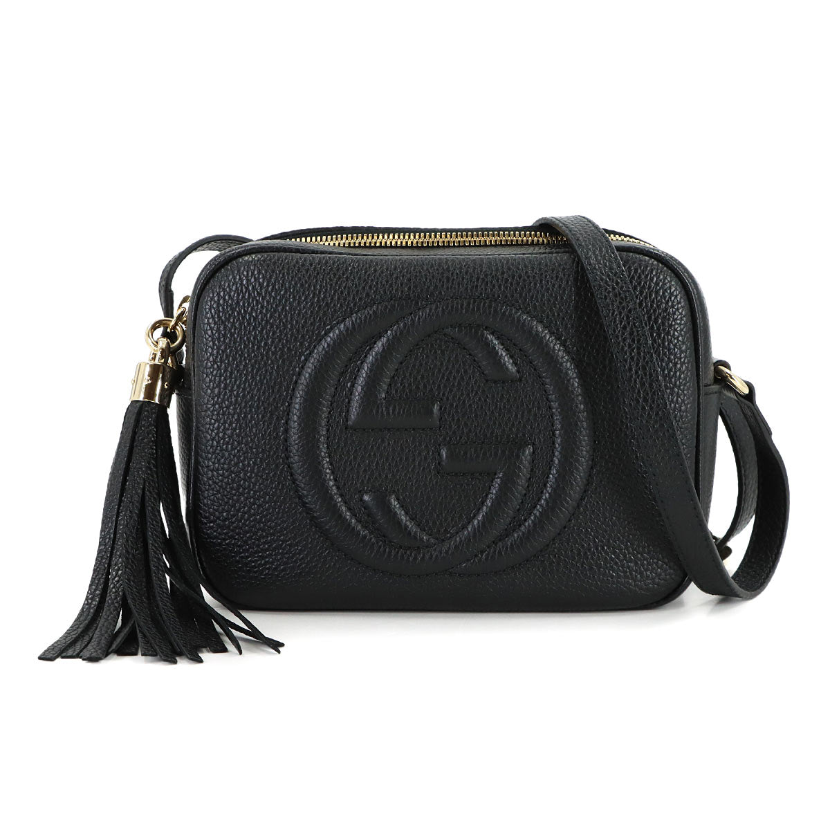 SOHO Shoulder Bag Leather Black 722319 Interlocking G