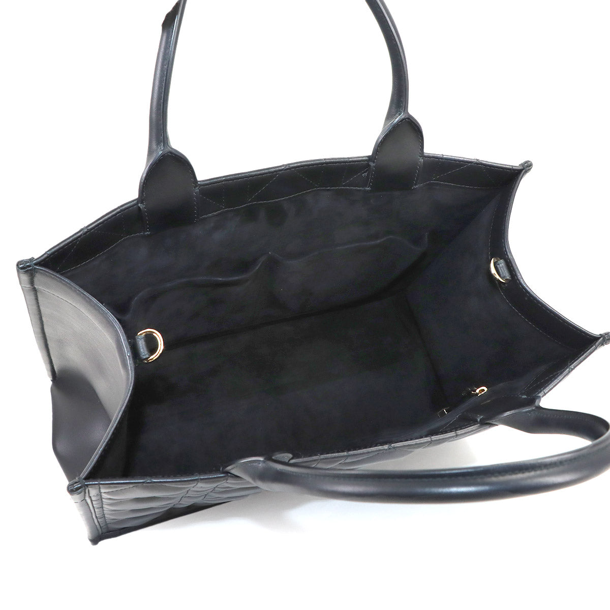 Macrocannage Book Tote Shoulder Medium Bag Leather Black