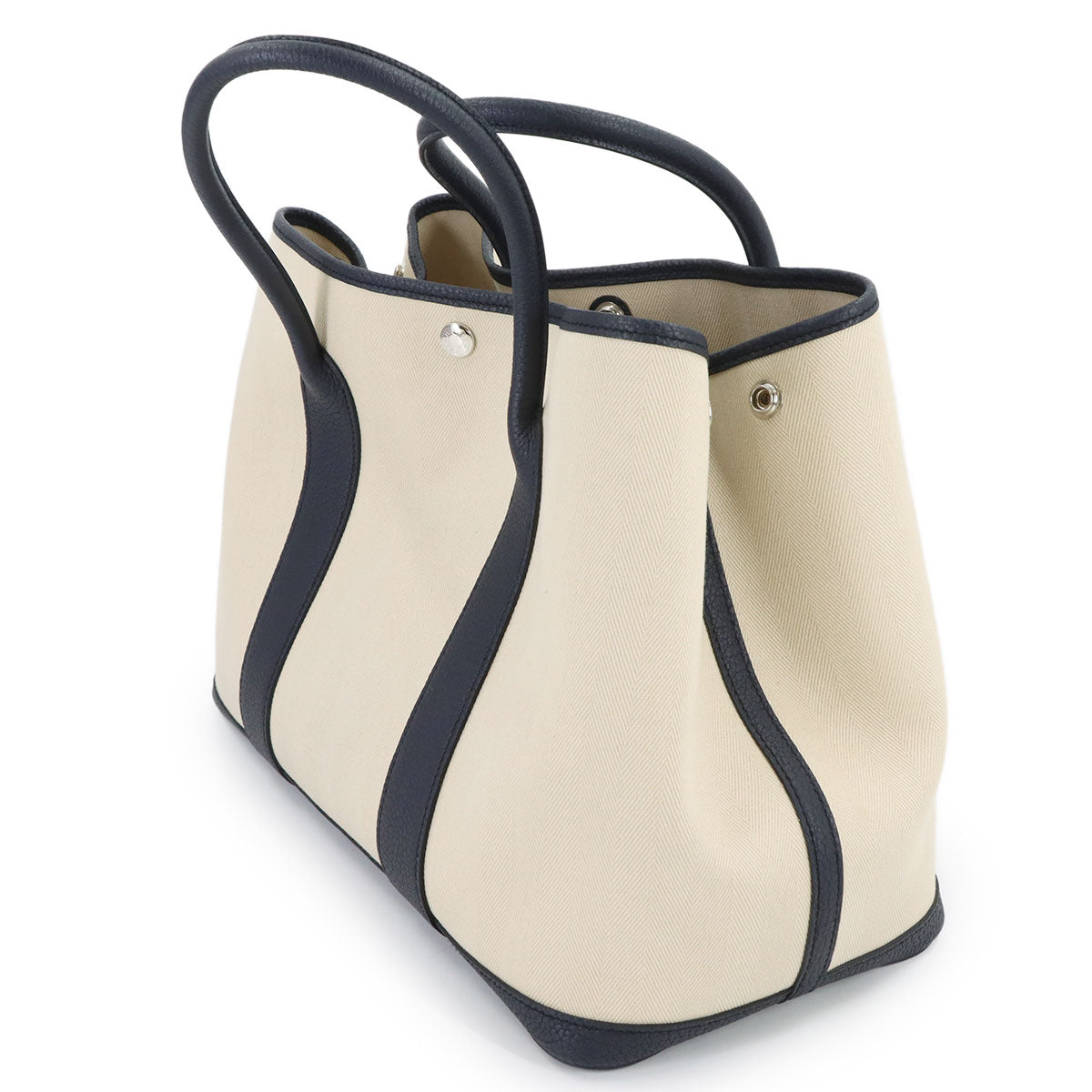 Garden Party PM Tote Bag Toile Chevrons Negonda Craie