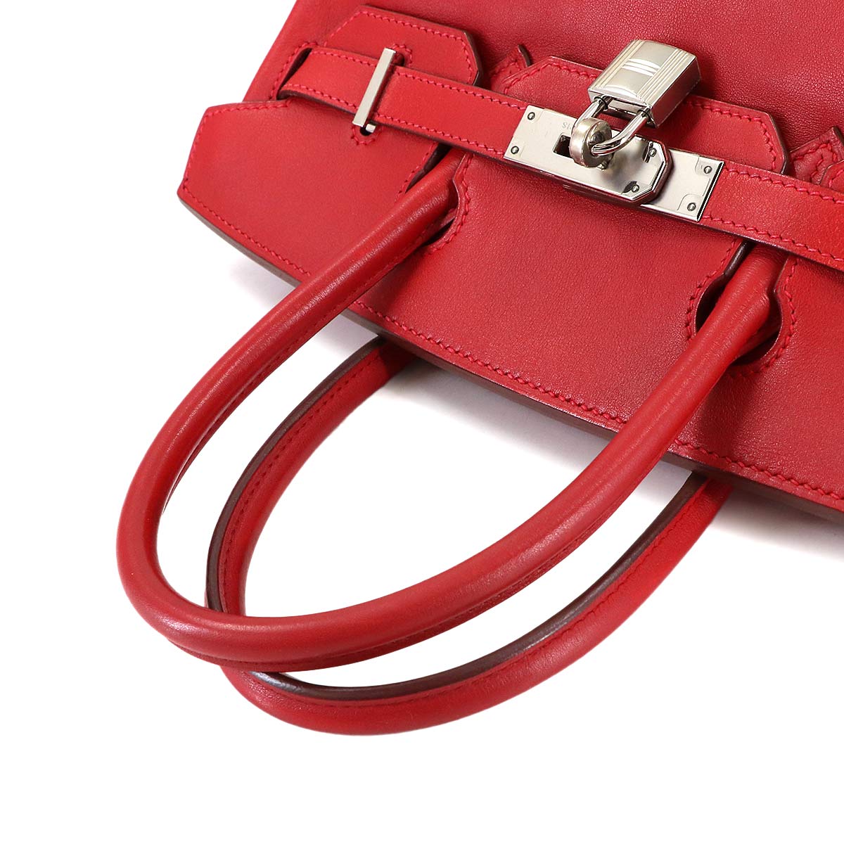 Birkin 30 Veau Swift Vermillon Hand Bag Purse
