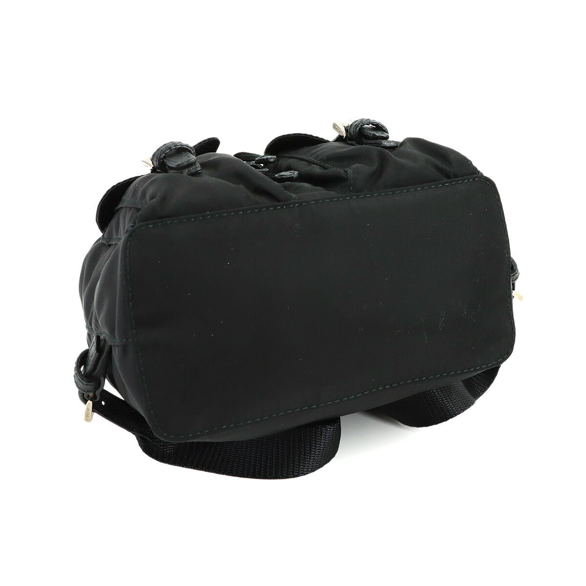 Backpack Motif Pouch Nylon Saffiano Leather Black