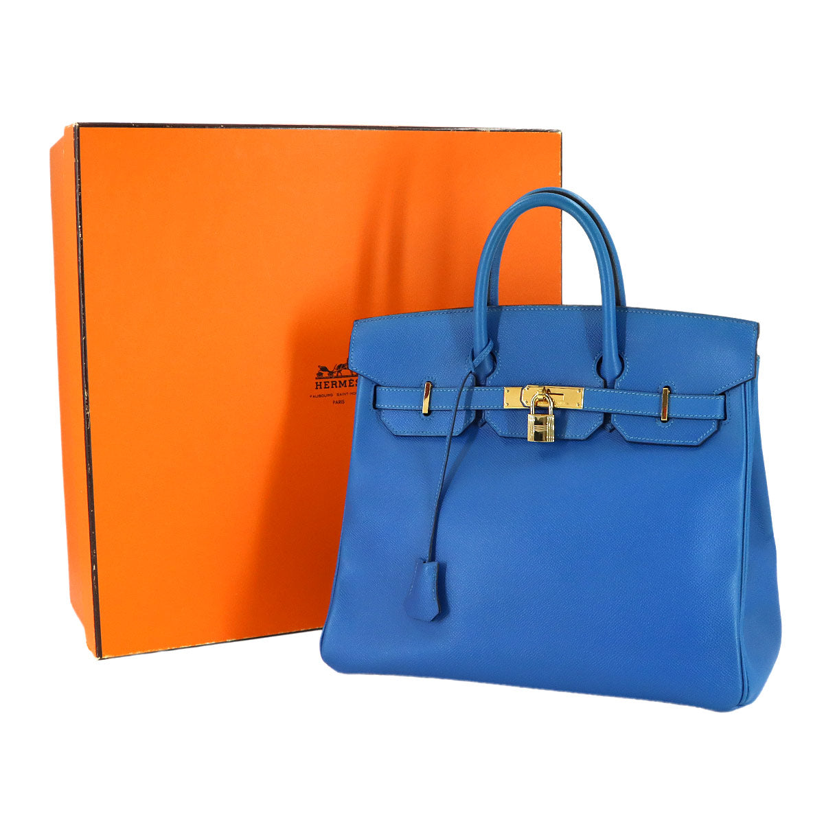 Haut a Courroies 32 Coushevel Epsom Blue Hand Bag Purse