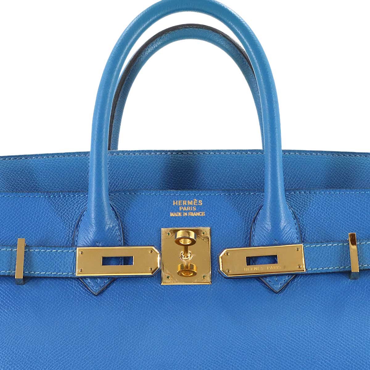 Haut a Courroies 32 Coushevel Epsom Blue Hand Bag Purse