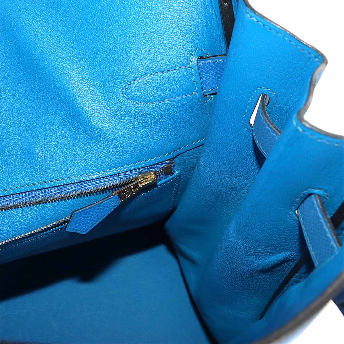 Haut a Courroies 32 Coushevel Epsom Blue Hand Bag Purse