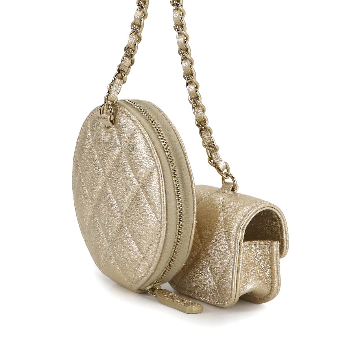 Matelasse Coin Purse AirPods Pro Case Leather Gold