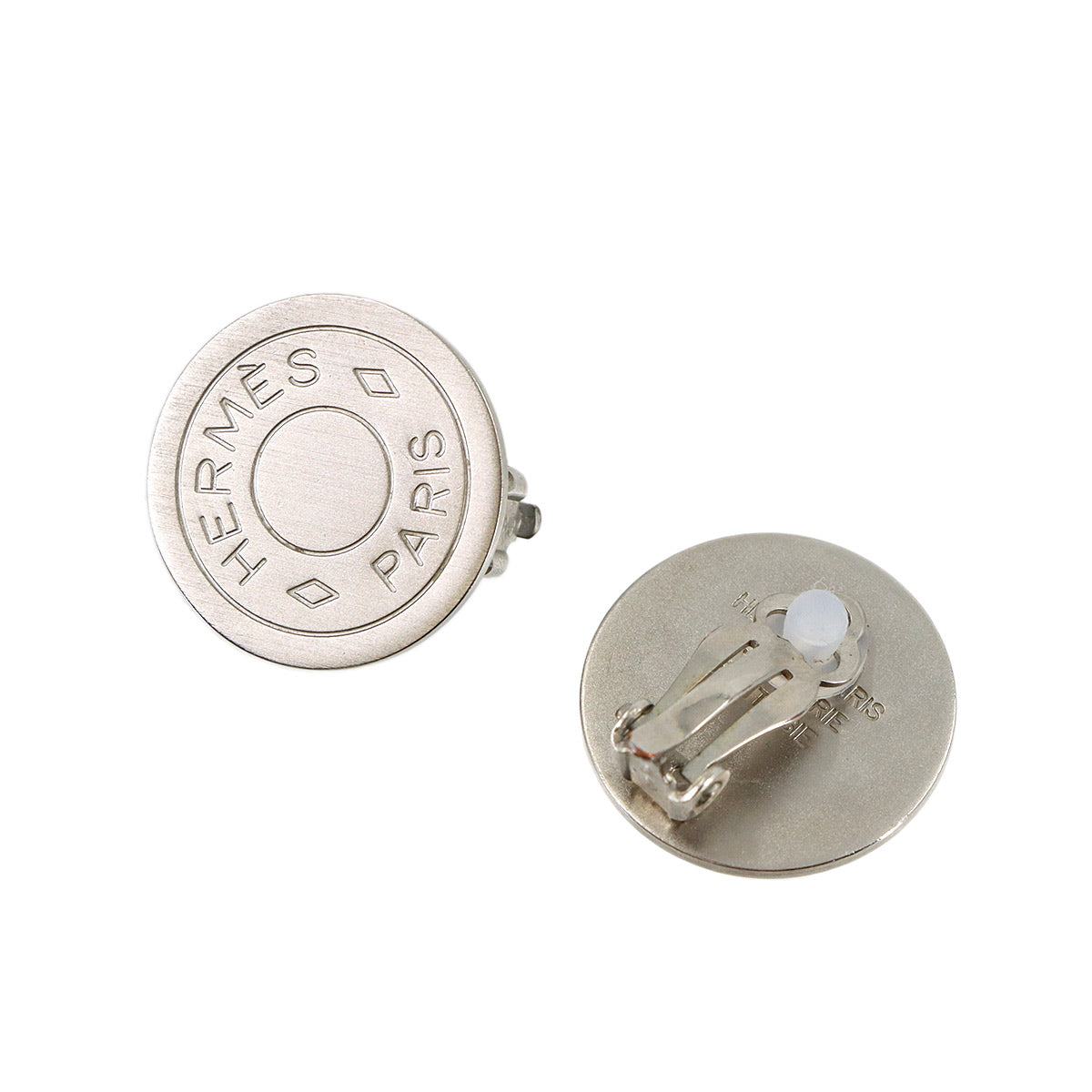 Sellier Round Type Earrings Matte Silver Accessory