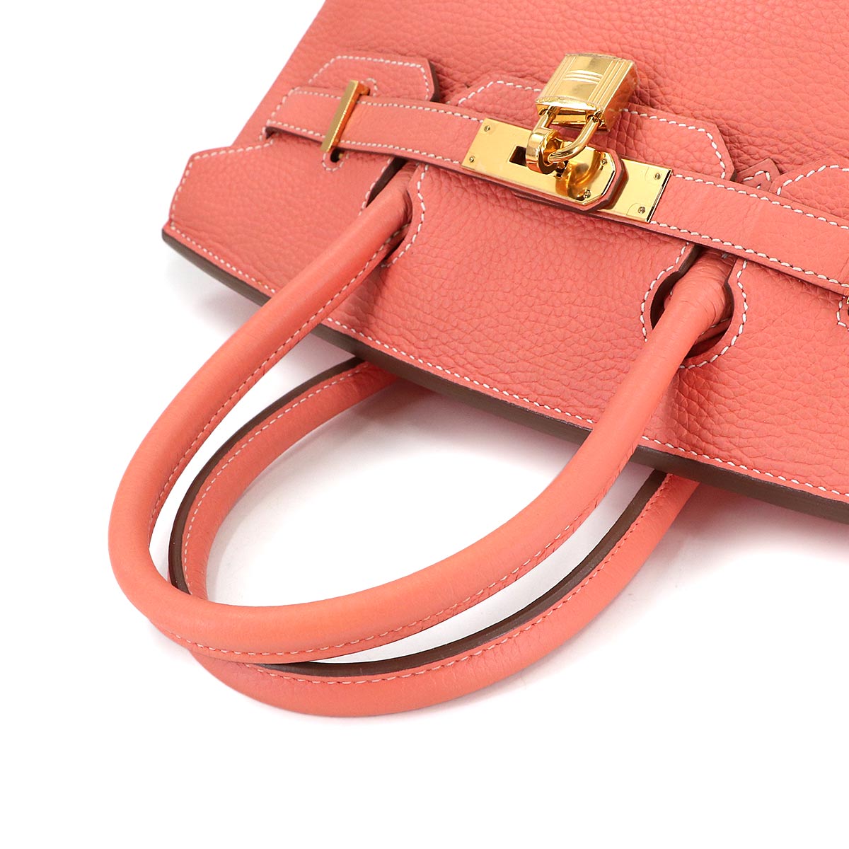 Birkin 30 Taurillon Clemence Crevette Hand Bag Purse Pink