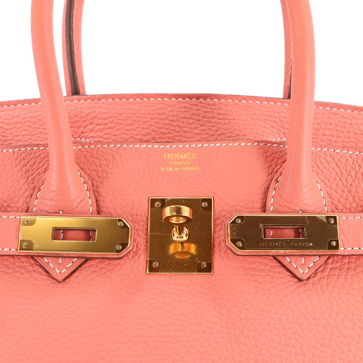 Birkin 30 Taurillon Clemence Crevette Hand Bag Purse Pink