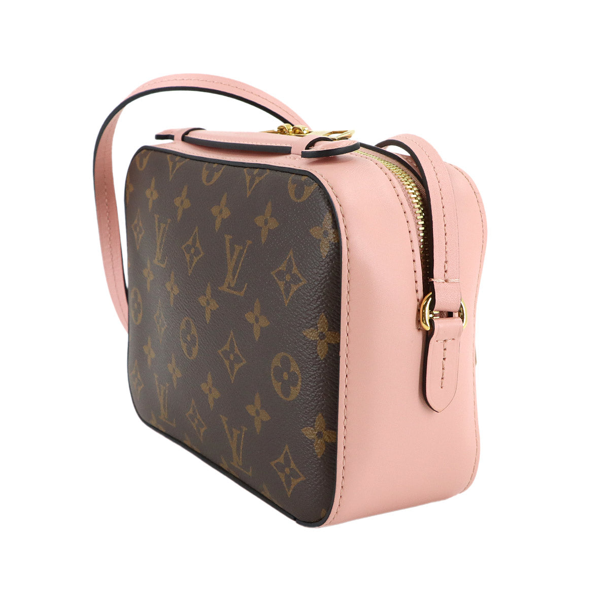 Monogram Saintonge Shoulder Bag Brown Pink M44442 Purse