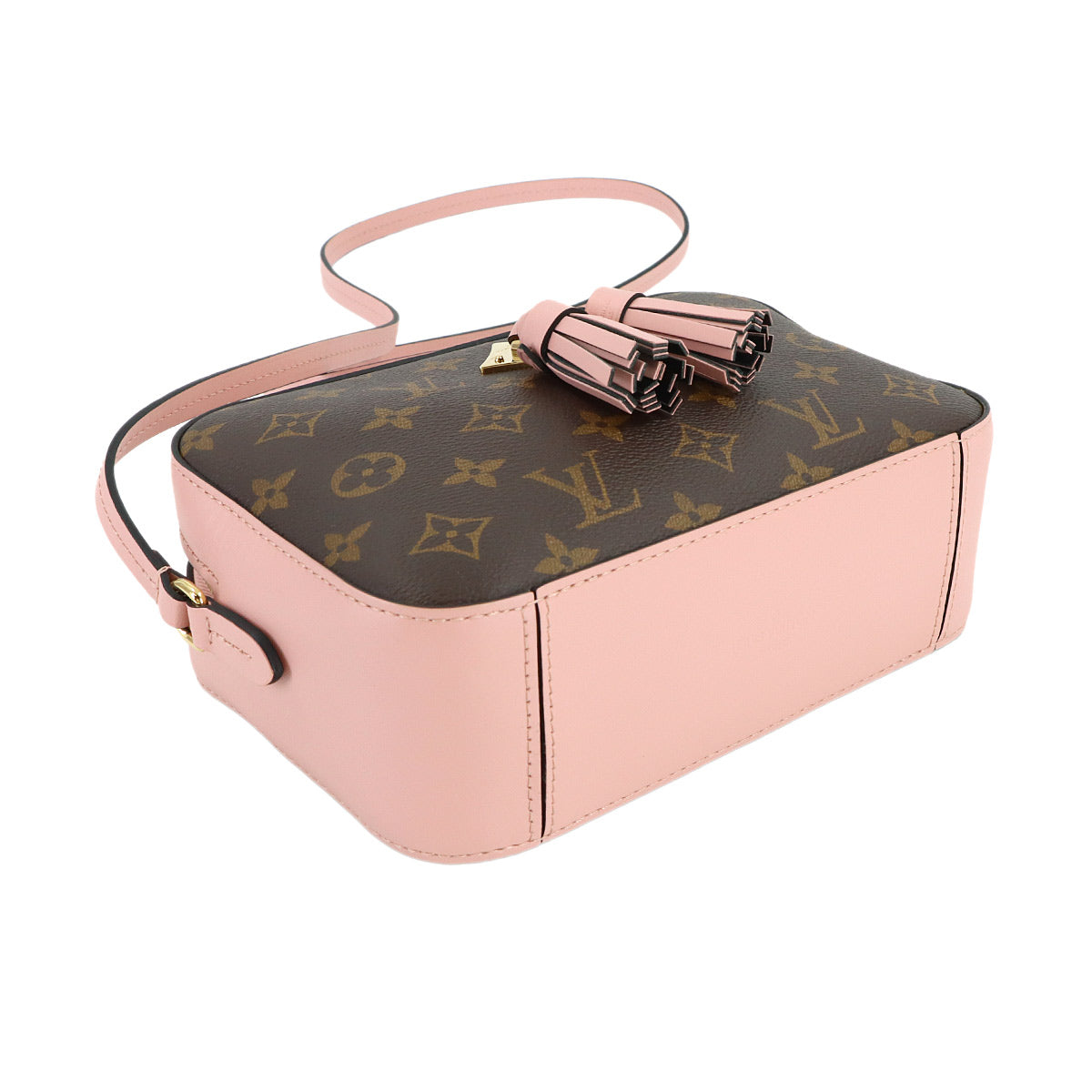 Monogram Saintonge Shoulder Bag Brown Pink M44442 Purse