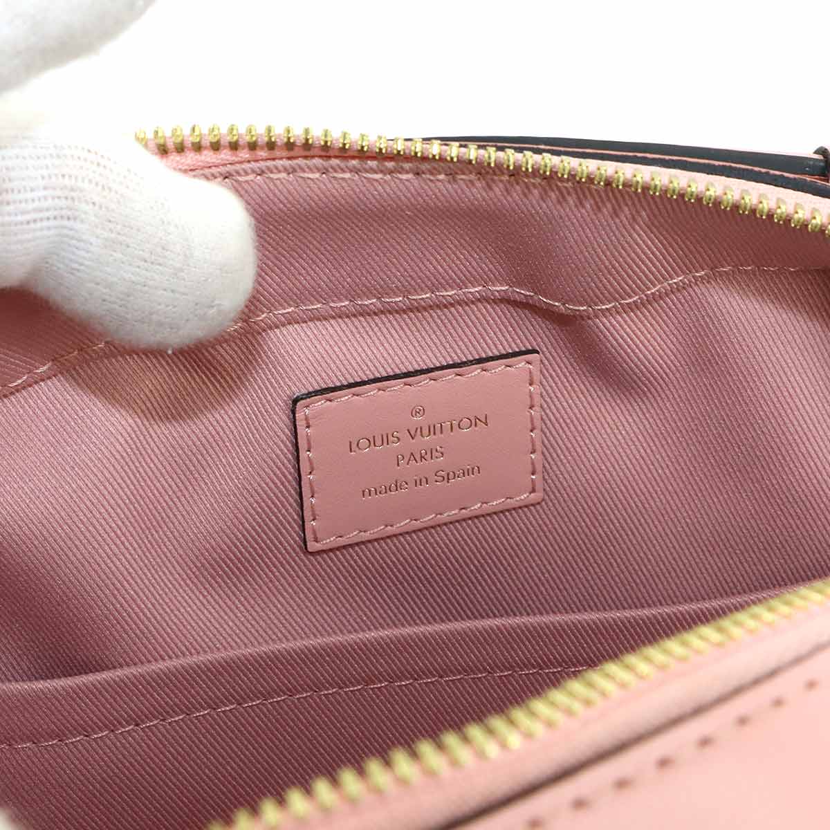 Monogram Saintonge Shoulder Bag Brown Pink M44442 Purse