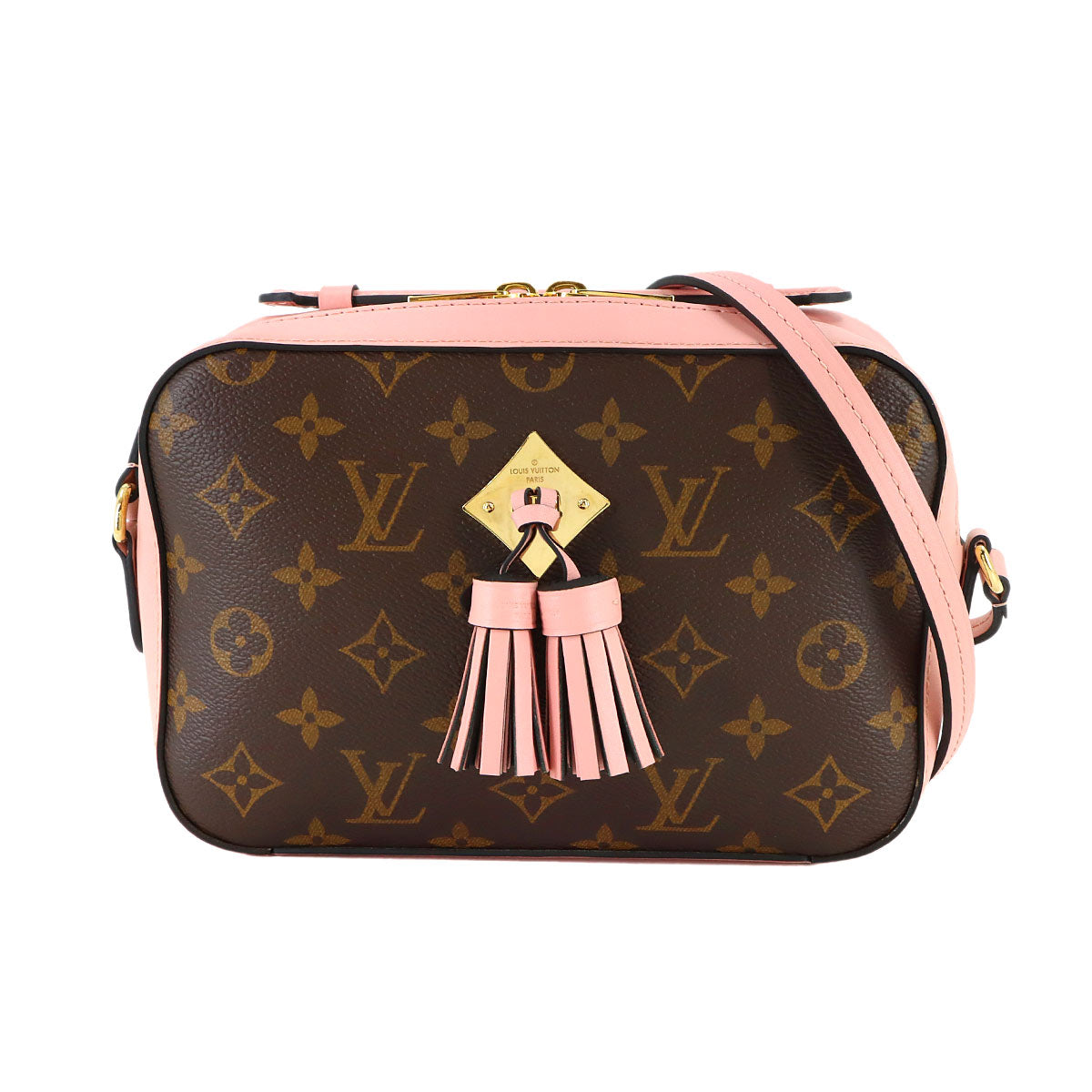 Monogram Saintonge Shoulder Bag Brown Pink M44442 Purse