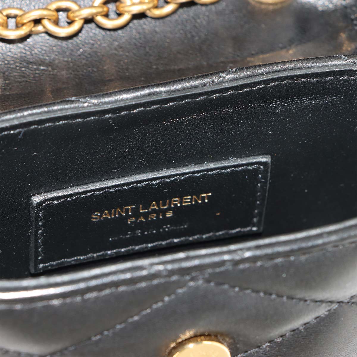 June Micro Box Chain Shoulder Bag Leather Black 766793