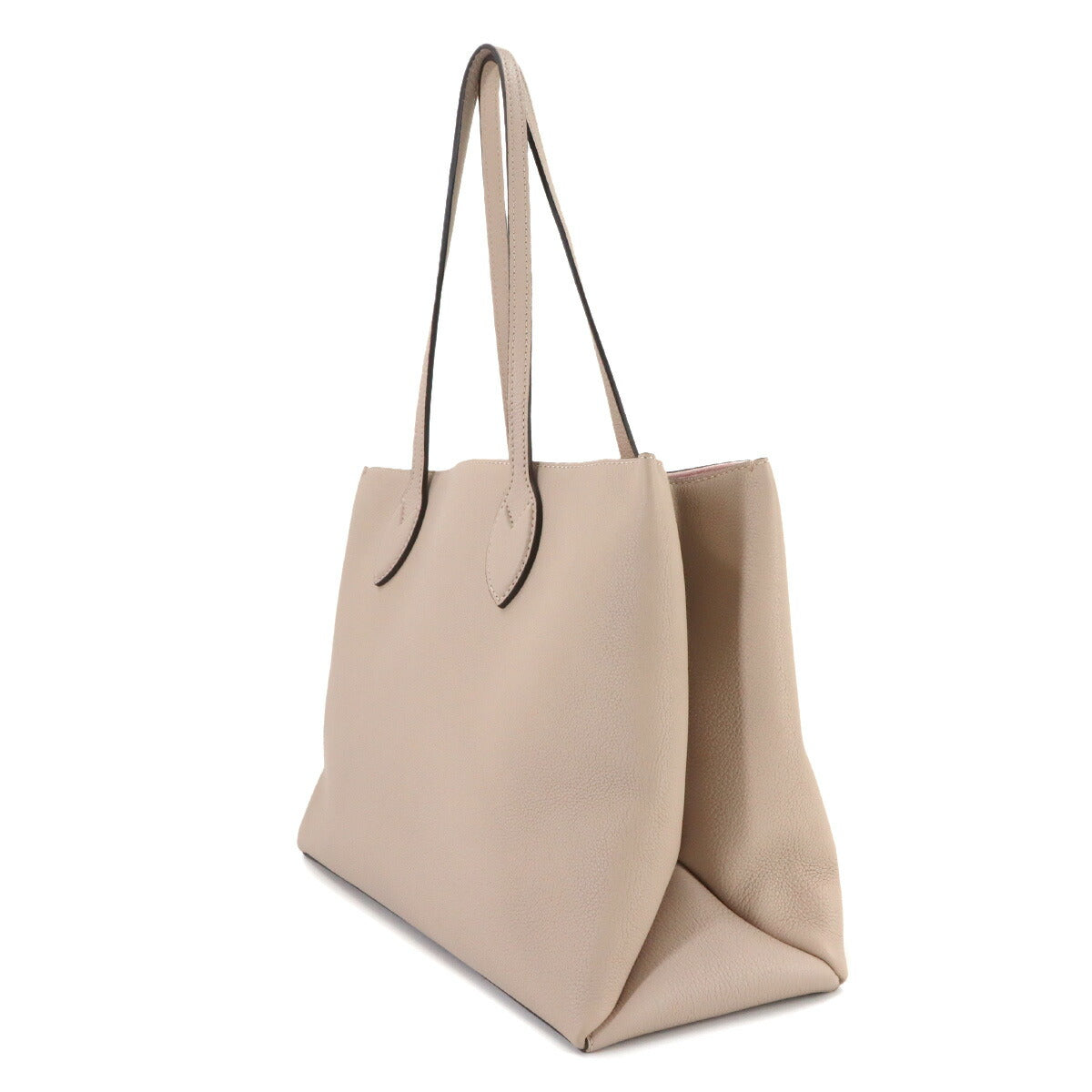 Lockme Shopper Tote Bag Leather Greige M57346 Purse