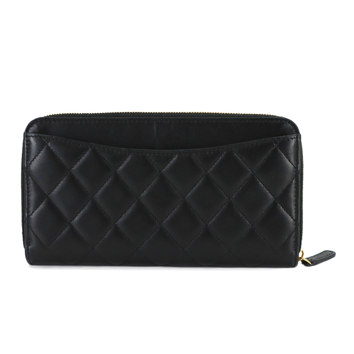 Matelasse Classic Long Zipped Wallet Leather Black AP0242