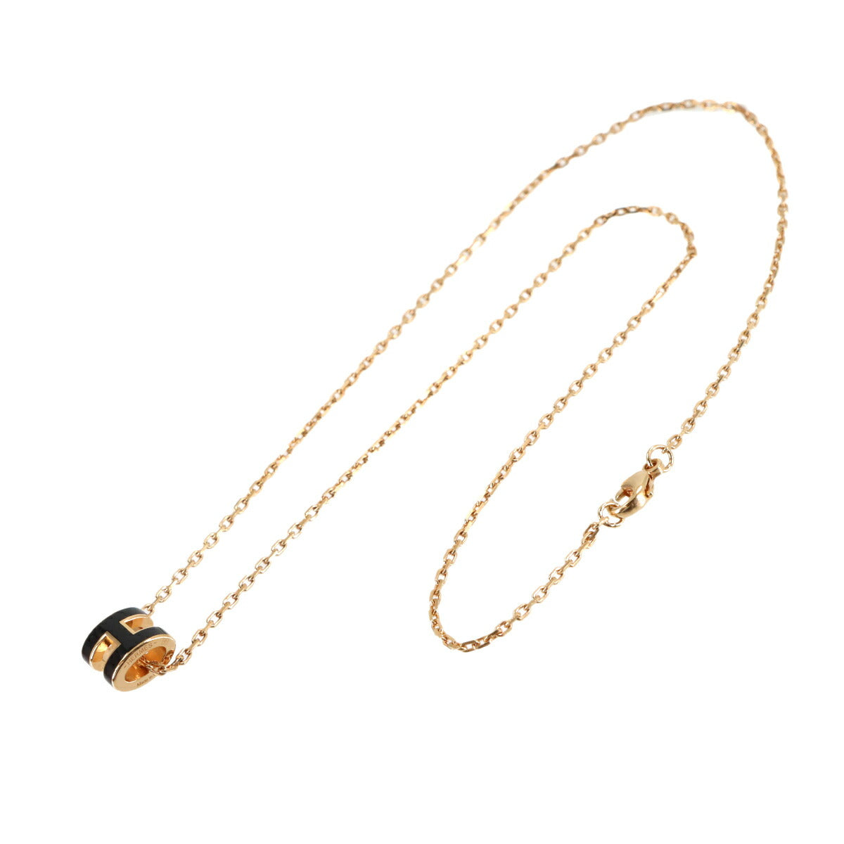 Mini Pop H Chain Necklace White Pink gold Accessory