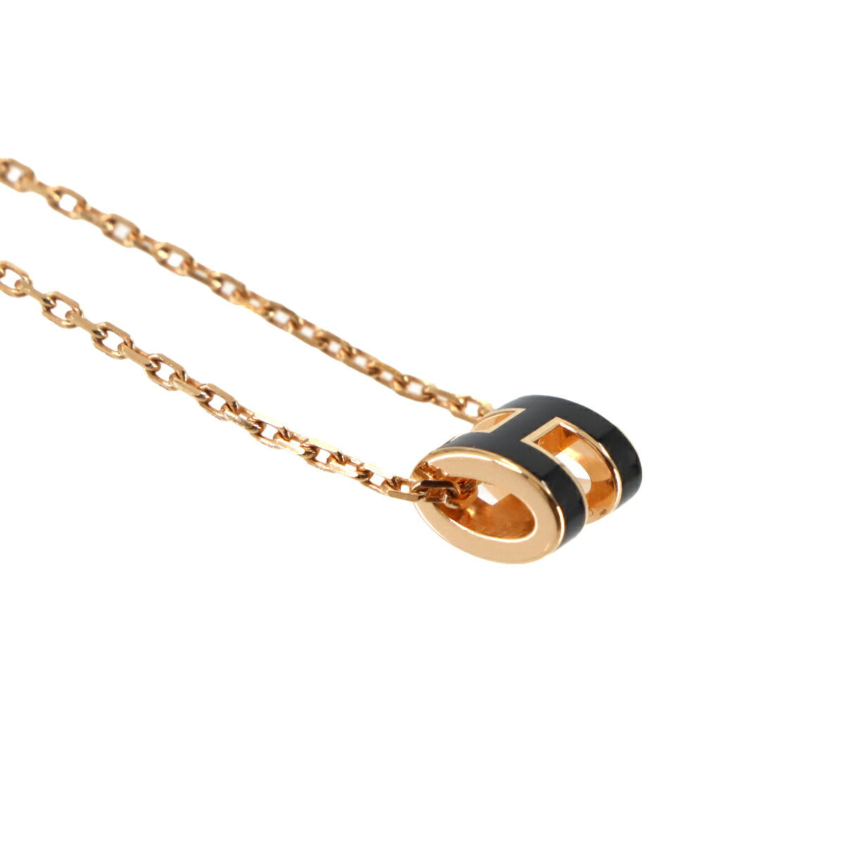 Mini Pop H Chain Necklace White Pink gold Accessory