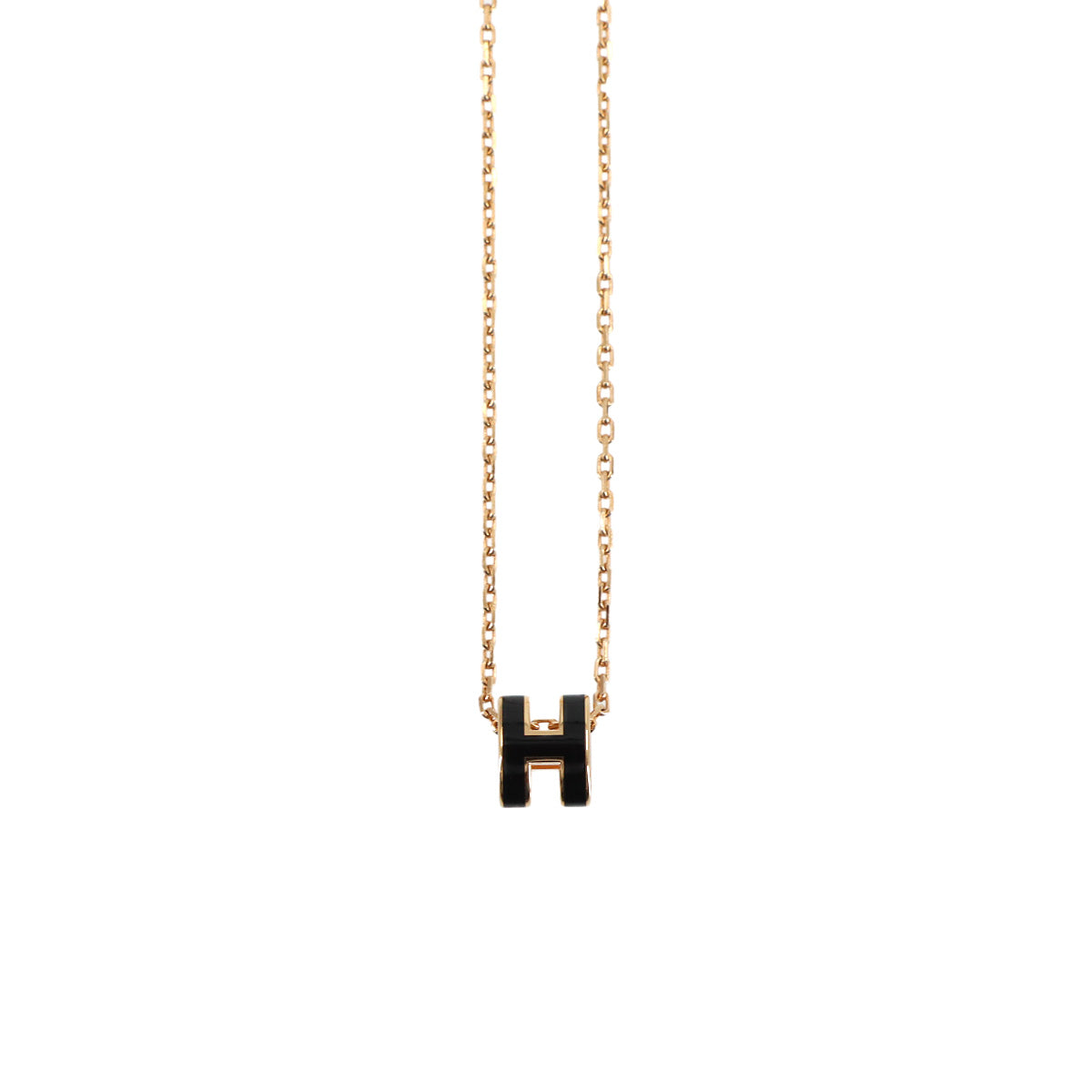 Mini Pop H Chain Necklace White Pink gold Accessory