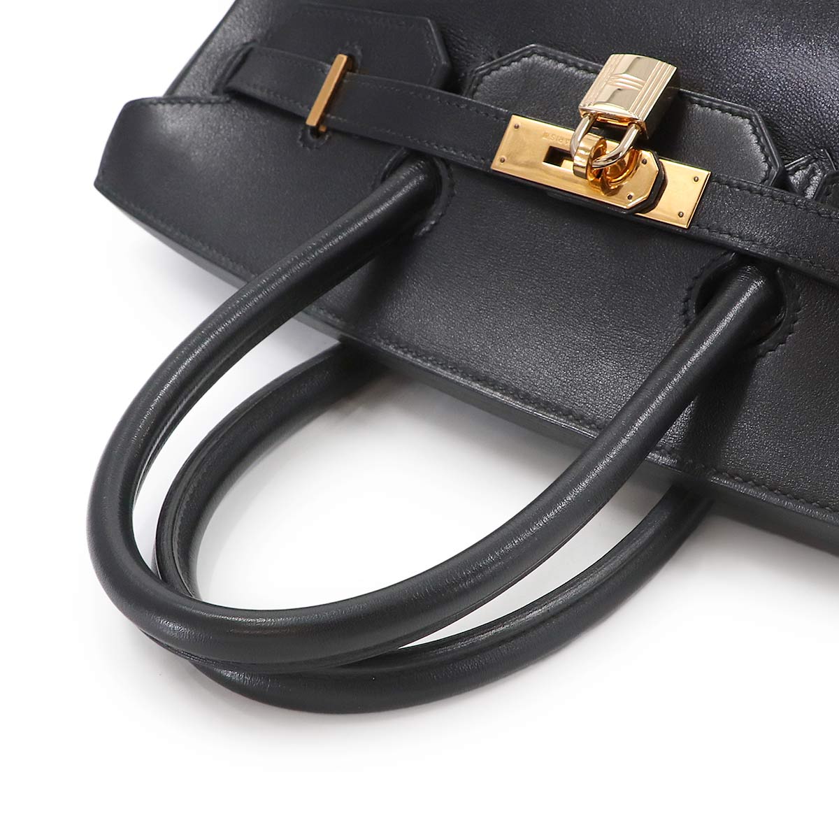 Birkin 35 Evercalf Black Hand Bag Vintage Purse