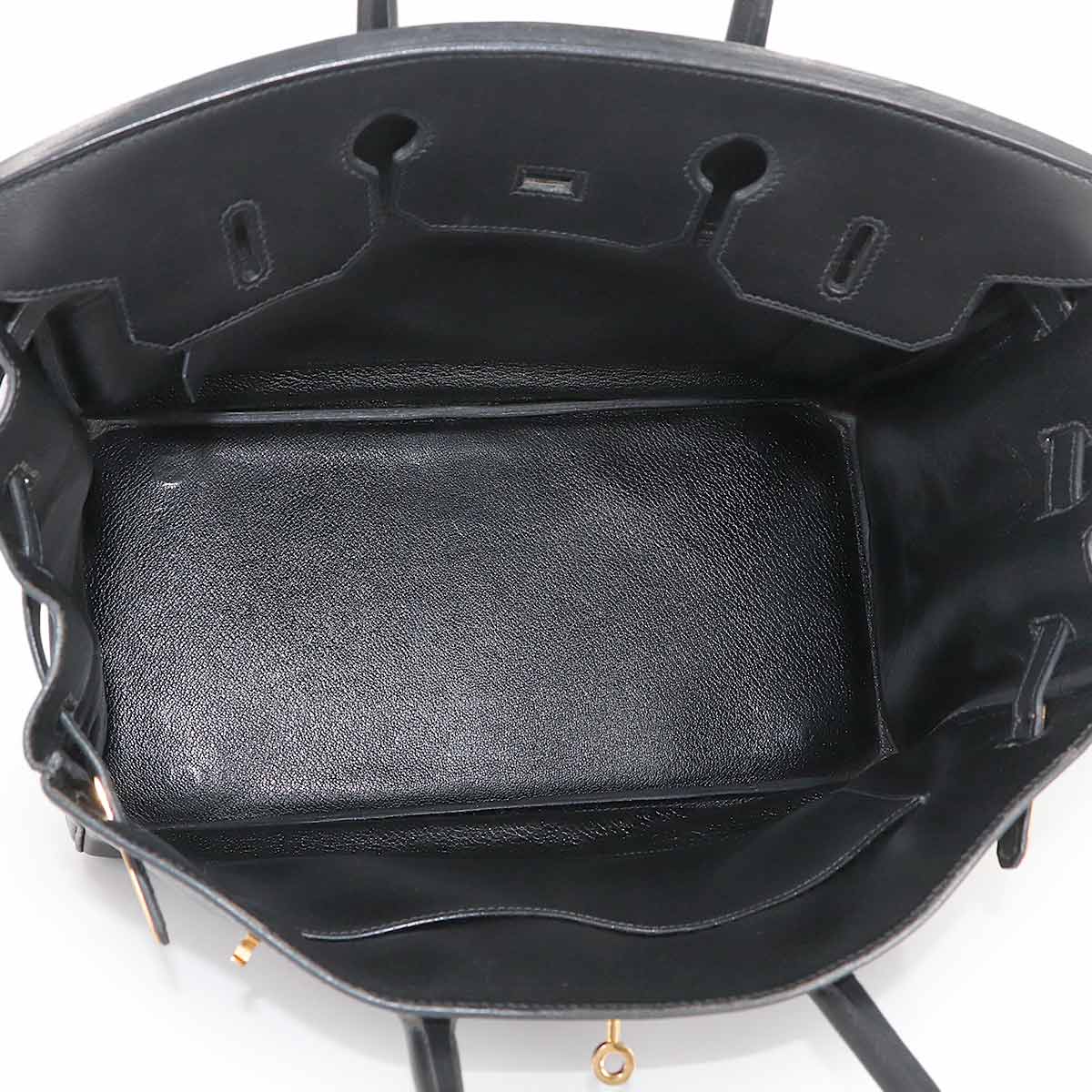 Birkin 35 Evercalf Black Hand Bag Vintage Purse