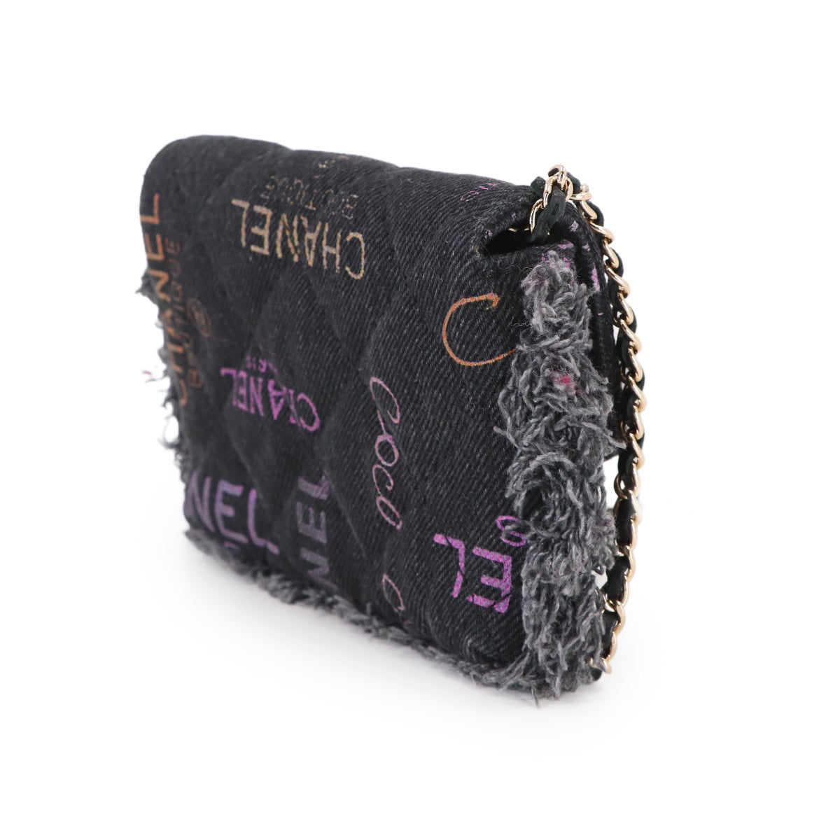 Matelasse Mini Chain Shoulder Bag Denim Black AP2602 Logos