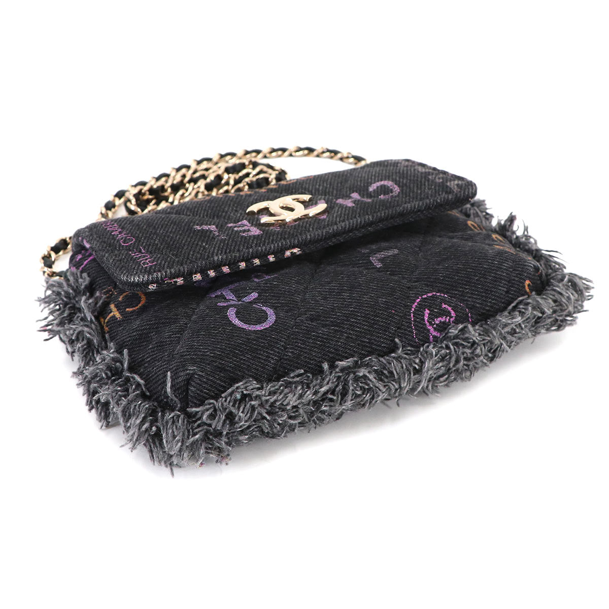 Matelasse Mini Chain Shoulder Bag Denim Black AP2602 Logos
