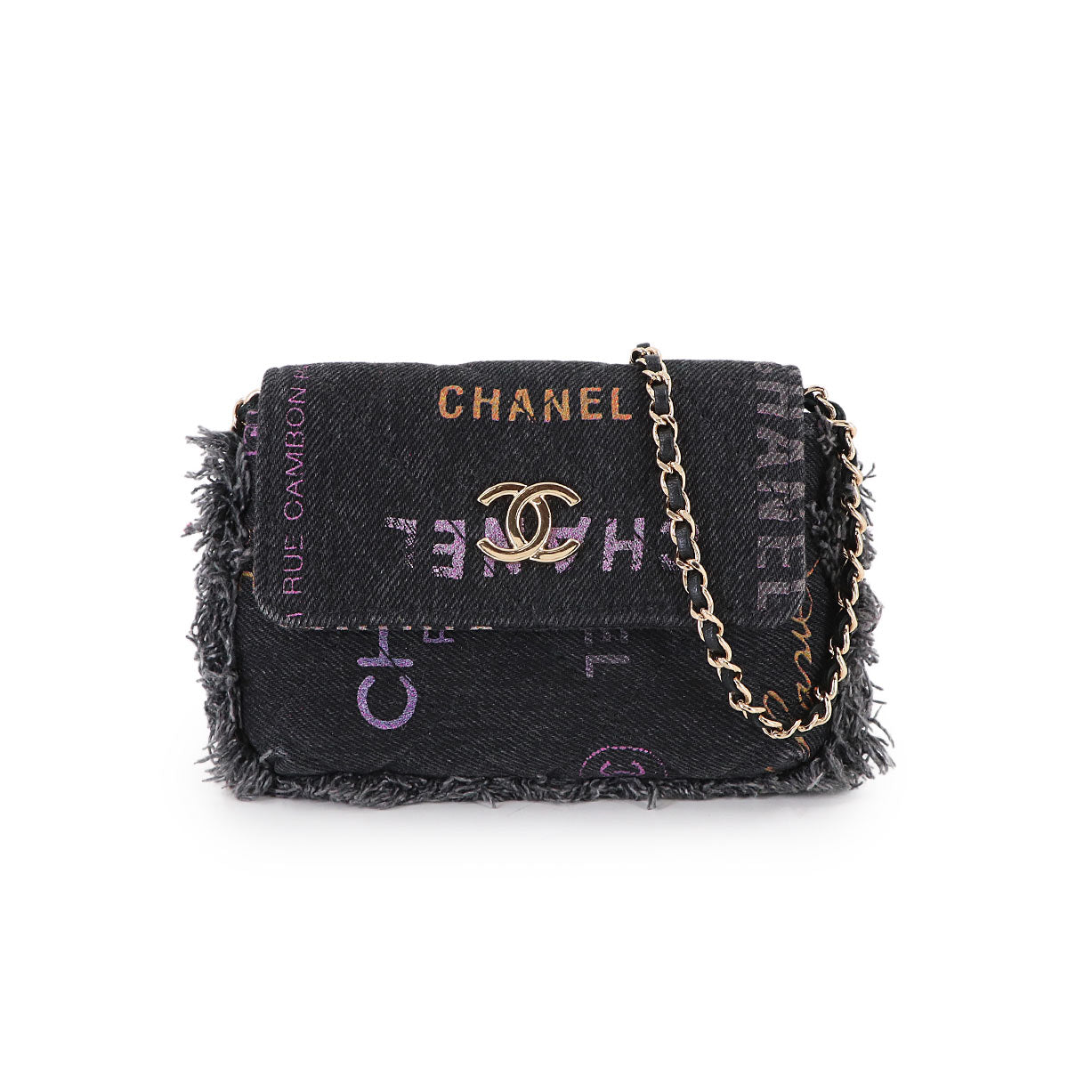 Matelasse Mini Chain Shoulder Bag Denim Black AP2602 Logos