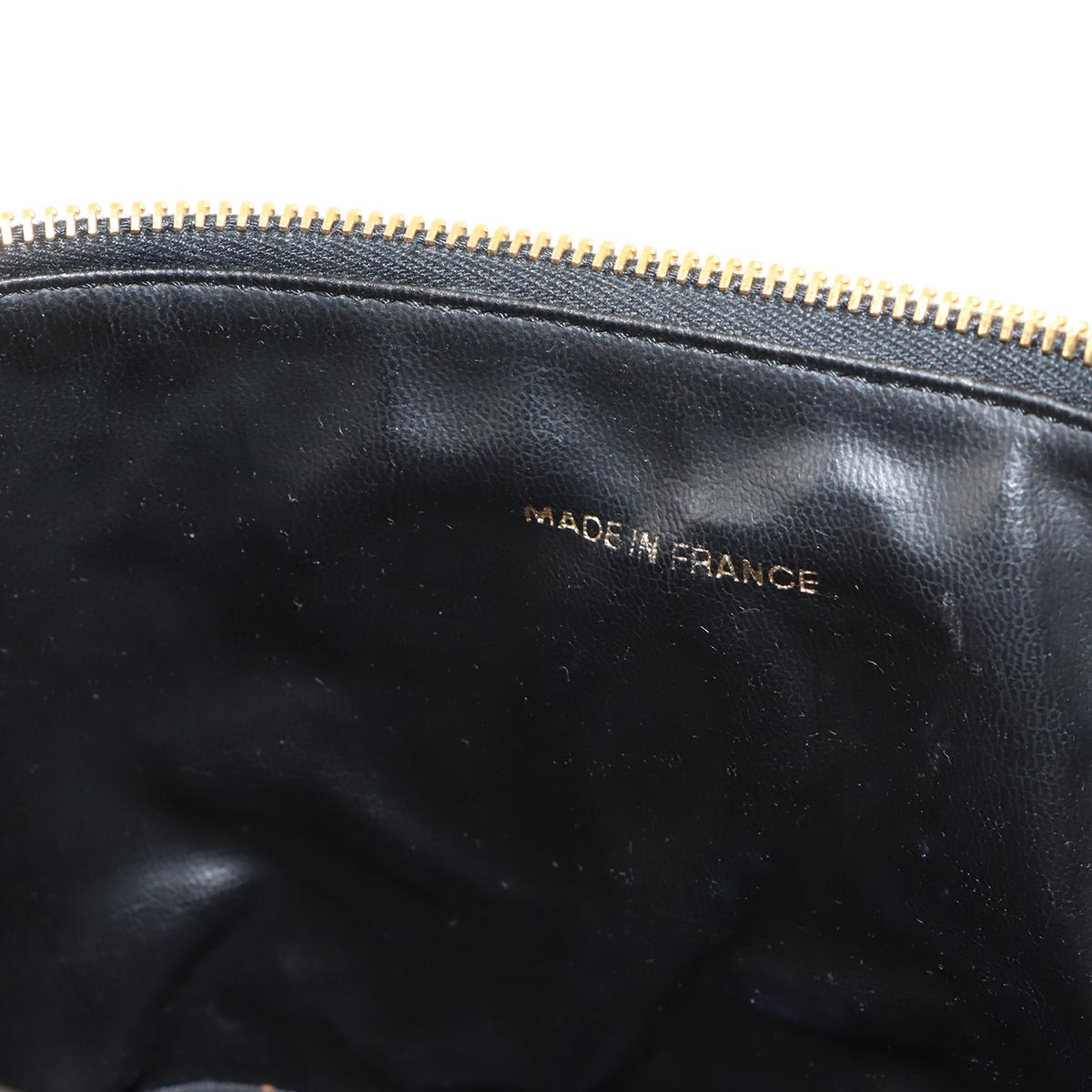Vanity Hand Bag Caviar Skin Leather Black A01998 Vintage Purse